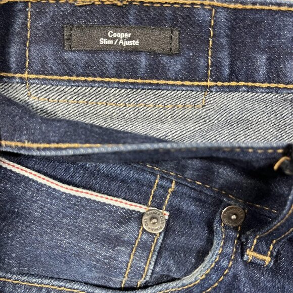 Frank + Oak Jeans Mens 32x32 Blue Cooper Slim Button Fly Made in Canada Denim - Picture 3 of 11